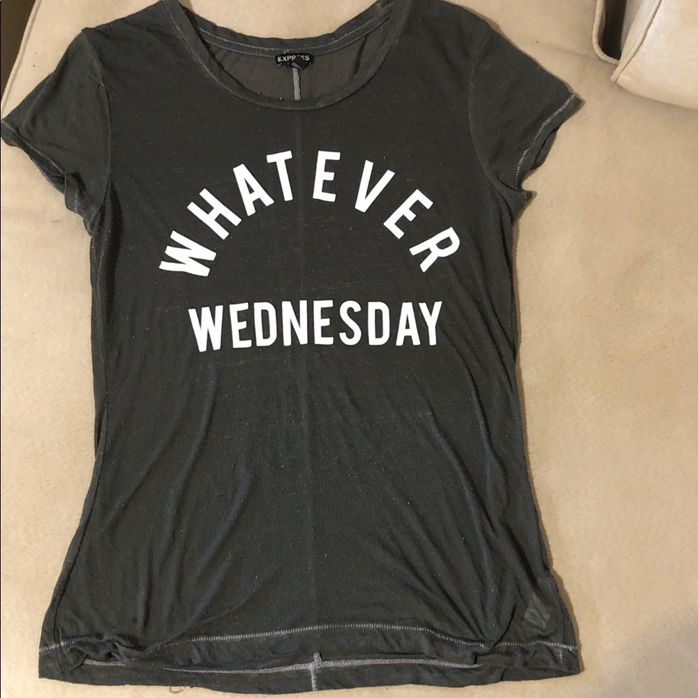 Express Dark Gray Graphic Tee - Whatever Wednesday